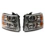 Raxiom S122323 07-14 Chevrolet Silverado 1500 Axial OEM Rep Headlights- Chrome Housing (Clear Lens)
