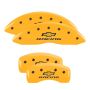MGP 14006SBRCYL 4 Caliper Covers Engraved Front & Rear Chevy racing Yellow finish black ch