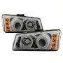 SPYDER 5009463 Projector Headlights - LED Halo - Amber Reflector - Chrome
