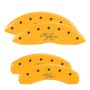 MGP 12088SRTRYL 4 Caliper Covers Engraved Front & Rear Vintage Style/RT Yellow finish black ch