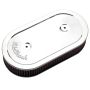 Edelbrock Air Cleaner Pro-Flo Series Oval Steel Top Cloth Element 13 5In X 7In X 3 5In Chrome