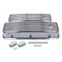 MR. GASKET MRG6859G BBC Cast Alm Valve Cover Set Finned Style Pol.