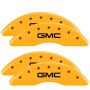 MGP 34003SGMCYL 4 Caliper Covers Engraved Front & Rear GMC Yellow finish black ch