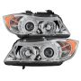 SPYDER 5009012 Projector Headlights - LED Halo - Amber Reflector - Eyebrow Bulb - Chrome