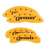 MGP 10256SF16YL 4 Caliper Covers Engraved Front & Rear 2015 Ford F-150 Yellow Finish Black F-150 Logo