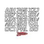 Hardline WHBLK700 Boat Lettering Registration Kit 3 in. - 700 White/Black