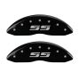 MGP Front set 2 Caliper Covers Engraved Front Silverado style/SS Black finish silver ch
