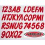 Hardline LR400EC Boat Lettering Registration Kit 3 in. - 400 Lava Red Solid