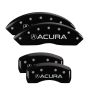 MGP 39005SACUBK 4 Caliper Covers Engraved Front & Rear Acura Black finish silver ch
