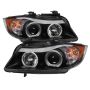 SPYDER 5009005 Projector Headlights - LED Halo - Amber Reflector - Eyebrow Bulb - Black