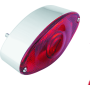 Bikers Choice 492906 Chrome Cat Eye Tail Lamp Assembly Red Lens Universal Custom
