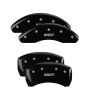 MGP 15212SMGPBK 4 Caliper Covers Engraved Front & Rear  Black finish silver ch