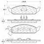 CENTRIC PARTS 102.06500 C-Tek Semi-Metallic Brake Pads with Shims