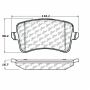 CENTRIC PARTS 104.13860 Posi Quiet Semi-Metallic Brake Pads with Hardware