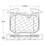 CENTRIC PARTS 104.16091 Posi Quiet Semi-Metallic Brake Pads with Hardware