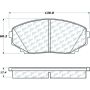 CENTRIC PARTS 105.12580 Posi Quiet Ceramic Brake Pads with Shims and Hardware