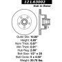 CENTRIC PARTS 121.63002 C-Tek Standard Brake Rotor