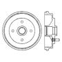 CENTRIC PARTS 122.61043 Centric Premium Brake Drum with Bearing