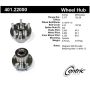 CENTRIC PARTS 401.22000 Centric Premium Hub and Bearing Assembly; With ABS Tone Ring / Encoder