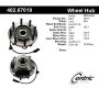 CENTRIC PARTS 402.67019 Centric Premium Hub and Bearing Assembly; With Integral ABS