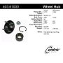 CENTRIC PARTS 403.61000 Centric Premium Hub and Bearing Hub Assembly Repair Kit
