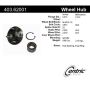 CENTRIC PARTS 403.62001 Centric Premium Hub and Bearing Hub Assembly Repair Kit