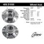 CENTRIC PARTS 406.51009 Centric Premium Hub and Bearing Assembly; With ABS Tone Ring