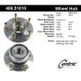 CENTRIC PARTS 406.51010 Centric Premium Hub and Bearing Assembly; With ABS Tone Ring