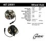 CENTRIC PARTS 407.20001 Centric Premium Hub and Bearing Assembly; With Integral ABS