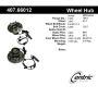 CENTRIC PARTS 407.66012 Centric Premium Hub and Bearing Assembly; With Integral ABS