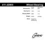 CENTRIC PARTS 411.42003 Centric Premium Axle Shaft Bearing Single Row