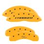 MGP 12088SCHRYL 4 Caliper Covers Engraved Front Charger Engraved Rear RT Yellow finish black ch