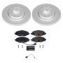 PowerStop ESK7080 Genuine Geomet Coated Rotors, ECE-R90 Brake Pads + Hardware Kit