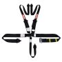 Racequip 815005 L & L 5pt Ratchet HNR Harness Black