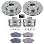 PowerStop KCOE656 OE Stock Replacement Low-Dust Ceramic Brake Pad, Rotor and Caliper Kit