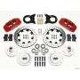 Wilwood 140-12945-DR Dynapro 6 Front Hub Kit 12.19in Drill Red 1970-1973 Mustang Disc & Drum Spindle