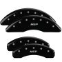 MGP 32002SMGPBK 4 Caliper Covers Engraved Front & Rear  Black finish silver ch