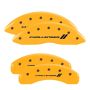 MGP 4 Caliper Covers Engraved Front & Rear With stripes/Challenger Yellow finish black ch