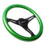NRG Classic Wood Grain Steering Wheel (350mm) Green Pearl/Flake Paint w/Black 3-Spoke Center