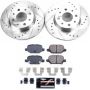PowerStop K7169 Z23 Daily Driver Carbon-Fiber Ceramic Brake Pad and Drilled & Slotted Rotor Kit