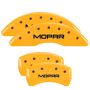 MGP 42012SMOPYL 4 Caliper Covers Engraved Front & Rear MOPAR Yellow finish black ch