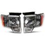 Raxiom T551343 09-14 Ford F-150 Axial OEM Style Rep Headlights- Chrome Housing (Clear Lens)