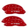 MGP 39015SVTCRD 4 Caliper Covers Engraved Front & Rear Vtech Red finish silver ch