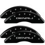 MGP 34003SDNLBK 4 Caliper Covers Engraved Front & Rear Denali Black finish silver ch