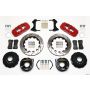 Wilwood 140-10950-DR AERO4 Rear P-Brake Kit 14.00in Drill Red 2005-2014 Mustang