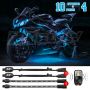 XKGLOW XK034002-AB XK Glow Strips Single Color  LED Accent Light Motorcycle Kit Light Blue - 10xPod + 4x8In