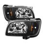 SPYDER 5056214 Xtune Toyota Tacoma 01-04 1 Piece w/ Black Trim Crystal Headlights Black HD-ON-TT01-1PC-LED-BK