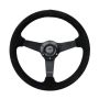 NRG RST-037MB-S Sport Steering Wheel (350mm / 1.5in Deep) Black Suede/Black Stitch w/Matte Black Solid Spokes