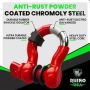 Rhino USA RNO-RED-SHACKLES 3/4In D-Ring Shackle Set (2-Pack)(Red)