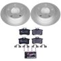 PowerStop ESK585 Genuine Geomet Coated Rotors, ECE-R90 Brake Pads + Hardware Kit